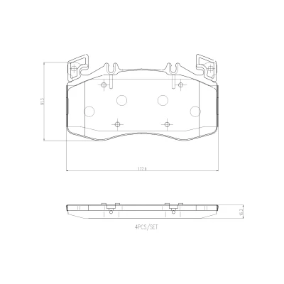 Image de BREMBO P 50 163 Jeu de plaquettes frein préparé pour indicateur d&#039;usure avec tôle anti bruit masses d&#039;équilibrage, sans accessoires