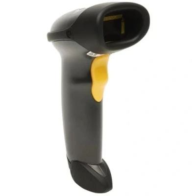 Image de Zebra Technologies LS2208 Kit USB avec Support Scanner de Code Barres 1D Construction Durable Formatage avancé des données pour Le Transport, la Vente au détail et l&#039;hôtellerie Noir