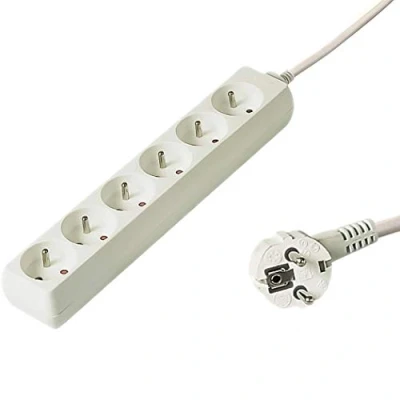 Image de PremiumCord câble d&#039;extension 230V 5 m 6 prises, sans interrupteur, pp6 05 (French Steckdose (Type E, CEE 7/5))