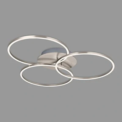 Image de Briloner Plafonnier Frame Ring Switch dim nickel 3 lampes