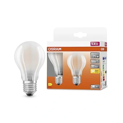 Image de OSRAM LED Star Classic A75 lampe pour la prise E27, forme de poire, verre Matt, 1055 lumens, blanc chaud (2700k), remplacement des ampoules 75W conventionnelles, non dimmables, 2 pack