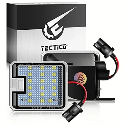 Image de TECTICO LED Sous Lumière Flaque Miroir Latéral，LED Réctroviseurs,Sans Erreur E8 12V 6000K Blanc Compatible Pour C Max S Focus Kuga Escape Mondeo, 2 pièces