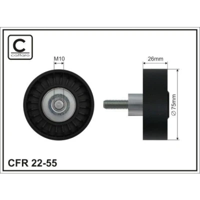 Image de Poulie renvoi/transmission, courroie trapézoïdale à nervures CAFFARO 22 55