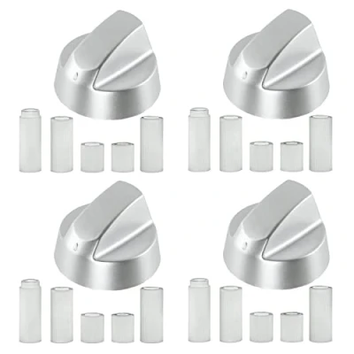 Image de spares2go cadran de contrôle/pour AEG Four et Plaques Cuisson (Argent, Lot 1,2,3,4,5 ou 6 + Adaptateurs) Pack Quantity: 4