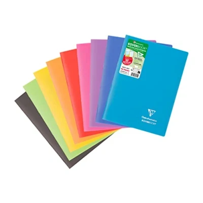 Image de Clairefontaine 376601C Un Cahier à Spirale Koverbook A4 21x29,7 cm 160 Pages Petits Carreaux avec Marge Papier Blanc 90 g Couverture Polypro Couleur Aléatoire