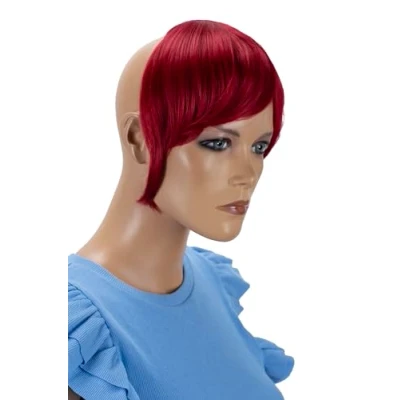 Image de CAISHA Bangs Clip In Extensions Franges Frontales Postiche De Cheveux Rouge Intense F11 2