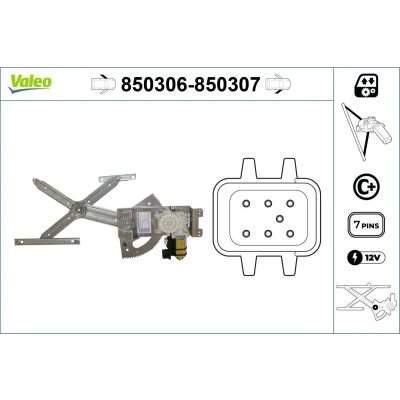 Image de Valeo Lève vitre avant gauche électrique avec moteur fonction confort 850306 OPEL: Corsa C 3/5 portes