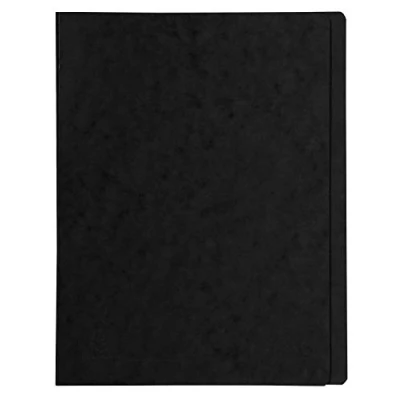 Image de Exacompta Réf. 39991E 1 chemise à lamelle imprimée Iderama en carte lustrée 355 g/m² certifiée FSC dimensions 24 x 32 cm pour documents format A4 couleur noir