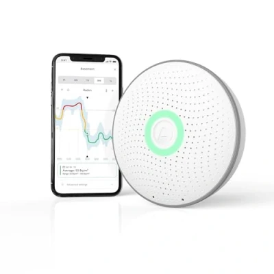 Image de Airthings 2950 Wave Radon Surveillance Intelligente du avec Détecteur d’Humidité et de Température, Précise, Facile à Utiliser Sans Câble