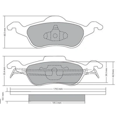 Image de METZGER 1170038 Jeu de plaquettes frein Essieu avant contact signal d&#039;usure exclu avec tôle anti bruit FORD: Focus Mk1 Break