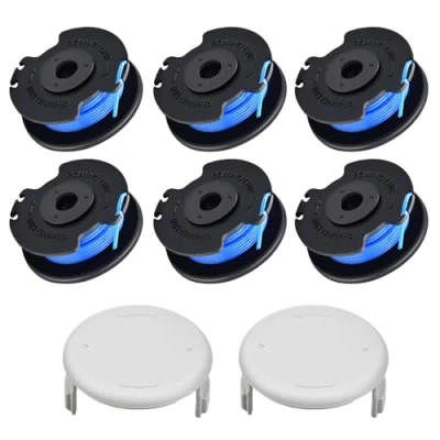 Image de JAMSSOW 6 Pièces Bobine de Fil Convient pour Ryobi AC14RL3A,Rechange Coupe Bordure One+ 18V 24V 40V,Ø1,65mm 3,4m Longueur,AC14HCA Couvercle(6 Bobine+2 Couvercle)