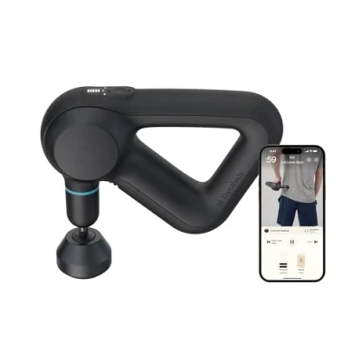 Image de Theragun Prime Percussion Pistolet de massage portable Soulagement des douleurs du cou et dos tissus profonds, masseur électrique portatif, chargement Bluetooth USB C, 5e génération