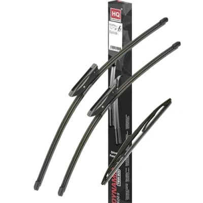 Image de HQ AUTOMOTIVE Lot de 3 balais d&#039;essuie glace avant et arrière pour Citroën C4 Picasso (MK1) 20082013 Caoutchouc naturel revêtu graphite Sans traces Modèle ADR03237HQ14B
