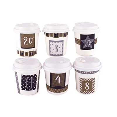 Image de Pajoma Calendrier de l&#039;Avent Tasses Or/Argent, 1 x 24 à remplir, Autocollants et Accessoires Inclus