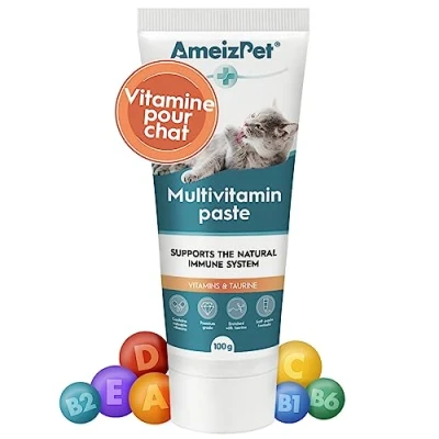 Image de AmeizPet Pate Vitamine pour Chat, Pâte Multivitaminée Le Système Immunitaire Complément Alimentaire à La Taurine Tube 100 g (3.5 Oz)