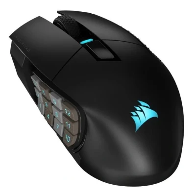 Image de Corsair Scimitar Elite Wireless MMO Souris de Jeu 26 000 DPI 16 Boutons Programmables Jusqu&#039;à 150 Heures Batterie Compatible iCUE PC, PS5, PS4, Xbox Noir