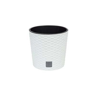 Image de PROSPERPLAST Rato pot rond blanc 4,7 litres avec à planter Ø 20 x 19 cm