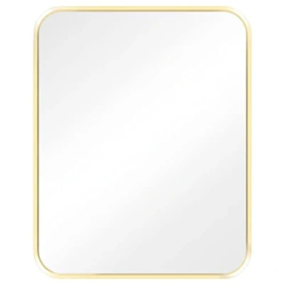 Image de Navaris Miroir Mural Design Rectangle 50 x 40 cm Cadre Aluminium entrée Chambre Salon Suspension Horizontale ou Verticale