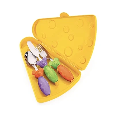 Image de GUZZINI Bimbi, Tip Top Tap Set de 3 Couverts avec Étui Multicolore, 18,3x21x h3,6 cm 07510052