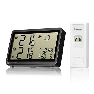 Image de Bresser Meteo Temp HZ Station météo sans fil avec mesure précise de la température intérieure et extérieure prévisions météorologiques