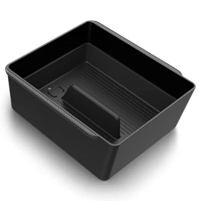 Image de Spigen Tesla Model 3 Highland (2024 ) Accoudoir Console Centrale Organisateur, Plateau de Rangement pour Accessoires Intérieurs Édition Carbone