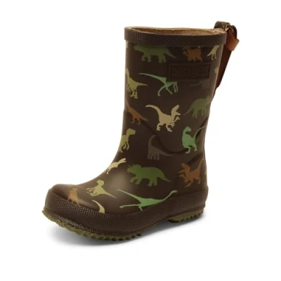Image de Bisgaard Basic BOOT Unisex Bottes en Caoutchouc pour enfants, Taille: 22, Brown dino naturel