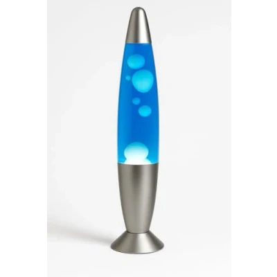 Image de ROCKING GIFTS Lampe de table Lava 35 cm Bleu Blanc avec interrupteur, incl. ampoule E14, lampes à plasma, Magma, Medusa Colours