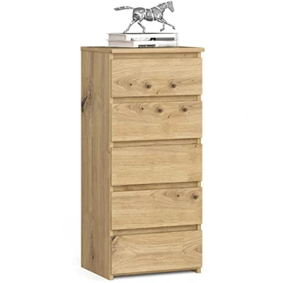 Image de AKORD Commode Tiroirs roulants Fonctionnel Idéal en Set Robuste Design Universe l Chêne Artisanal
