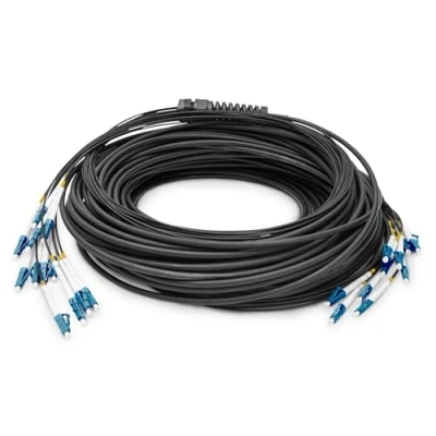 Image de DIGITUS DK 2A33CUE50BK BBB Câble À Fibre Optique OS2 150 m LC (UPC) à 12 Fibres De Breakout 1/10 Gbit/s SM Monomode : G.657.A1 9/125 Noir (Black)