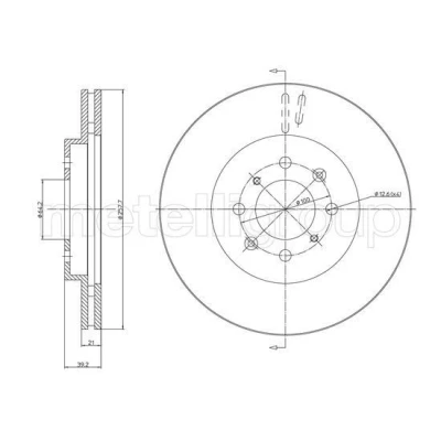 Image de METELLI 23 1050C Disque de frein 258,0 21,0 4 64,1 ventilé peint HONDA: Jazz 3, 2, Berline