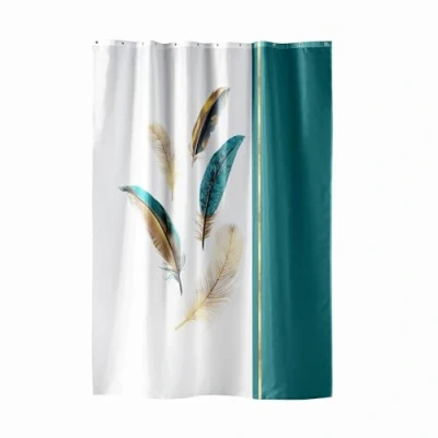 Image de douceur d&#039;intérieur, Rideau de Douche avec Crochets (180 x 200 cm) Plumiss, Polyester Imprimé Métallisé