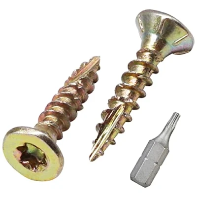 Image de SKIR&#039;CO (100 pièces) Vis à Bois Jaune Acier Zingué 3.0 x 16 mm, Tête Fraisée, Torx, Type 17, Aggloméré