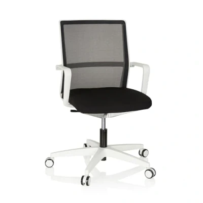 Image de hjh OFFICE Chaise de Bureau Move TEC Net 3D Tissu/Filet Blanc/Noir pivotante pour Une Assise Dynamique &amp; Saine