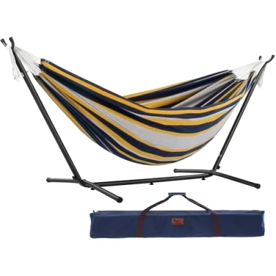 Image de DOUBLE COTTON HAMMOCK WITH STAND (250 CM) SERENITY
