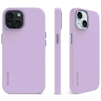 Image de DECODED Coque arrière en Silicone Iphone 15 Plus Étui antibactérien Convient pour MagSafe Lavande