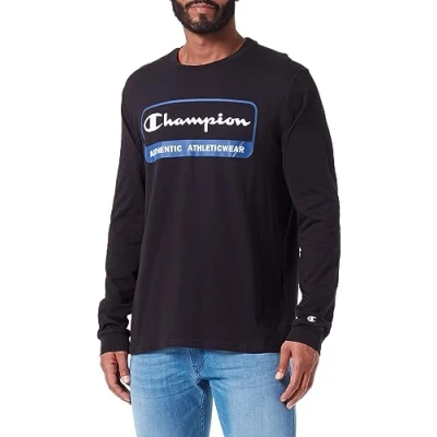 Image de Champion Herren Legacy Graphic Shop Authentic L s Crewneck Langarmshirt, Nero, M EU