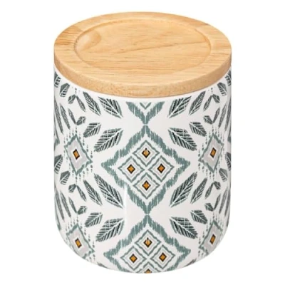 Image de 5five Pot à Cotons Blanc et Gris hapache