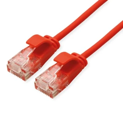 Image de ROLINE GREEN Câble Patch Ethernet UTP Cat.6A (Class EA), LSOH, Slim, Rouge, 1,5 m