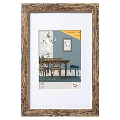 Image de walther design Fiorito EFX080N Cadre Photo en Bois avec Verre Synthétique et Passe Partout, 60 x 80 cm, Noyer