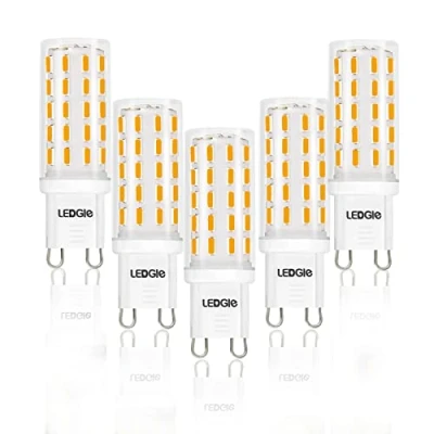 Image de LEDGLE Ampoule LED G9 6W, Sans Scintillement, 54 420lm, Non dimmable, Equivalence Incandescence 60W, Blanc Chaud 2800K, Lot de 5