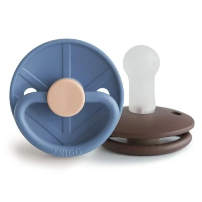 Image de FRIGG Little Viking Sucette en silicone Lot de 2 sucettes Tétine Fabriqué au Danemark Sans BPA Cerise Symétrique (Ocean View/Cocoa, Taille (6 18 Mois))