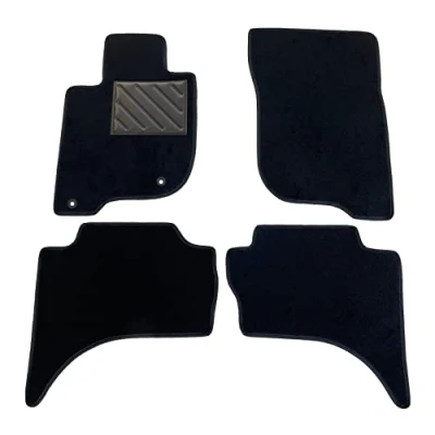 Image de Tapis de Sol pour Mitsubishi L200 Double Cab 2006 2014 Restyling sur Mesure, antidérapant, Talonnette en Caoutchouc renforcé, Boutons Fixation