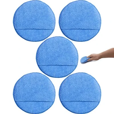 Image de Applicateur De Cire Microfibre 5pcs Poussions Polissage Voitures D&#039;applications en Mousse Soft Sponge Round pour Verre