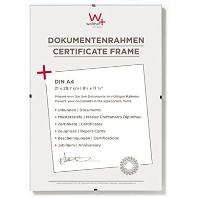 Image de walther design cadre photo verre transparent21 x 29,7 cm (DIN A4) porte documents sans RB130K