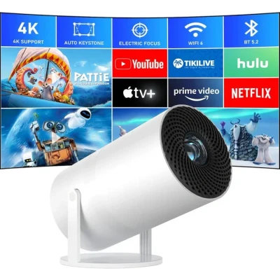 Image de Vidéoprojecteur Portable Full HD 1080p 1100 Lumens Supporte 5G Wifi Wireless Bluetooth Home Cinéma noir