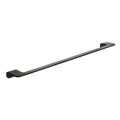 Image de TATAY Grand Porte Serviette Barre de la Collection Onyx, en Aluminium anodisé Noir Mat, Double système Fixation, vis et Glue &amp; Fix, sans perçage. Dimensions 7 x 3 60 cm