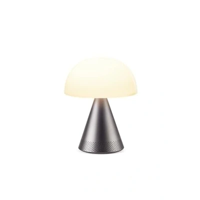 Image de Lexon MINA L Audio Lampe Champignon Portable et Enceinte Bluetooth rechargeable, à poser sans fil avec 9 couleurs de lumière Variateur d&#039;intensité, jusqu&#039;à 24h d&#039;autonomie Gris Métallique