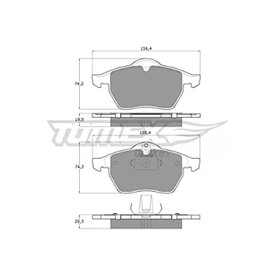 Image de TOMEX brakes TX 12 25 Jeu de plaquettes frein Essieu avant préparé pour indicateur d&#039;usure OPEL: Astra G CC, Calibra A, Vectra B Berline
