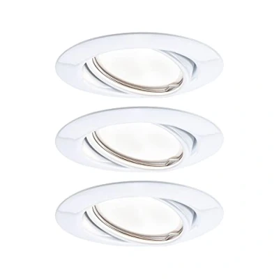 Image de Paulmann 93422 LED Base Rond INCL. 3x5 Watts projecteurs Blanc Spot métal Lampe encastrée 3000 K GU10, 15 W