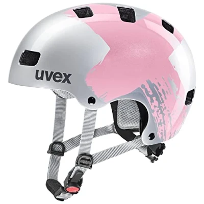 Image de uvex Kid 3 Casque de Vélo Solide pour Enfants Réglage la Taille Individuel Ventilation Optimisée Silver Rosé 51 55 cm